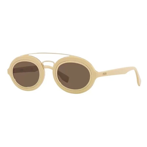 NEW UNISEX FENDI SUNGLASSES IVORY/GOLD BROWN FENDI FE40094I 25E OVAL EYEWEAR - Picture 1 of 3